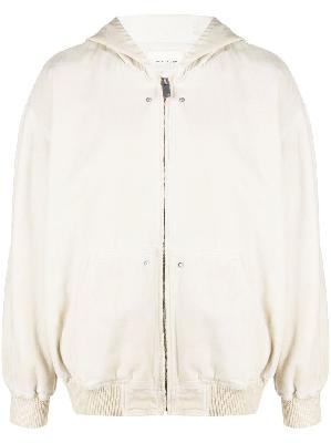 1017 ALYX 9SM - Neutral Cotton Hooded Zip-Up Sweatshirt