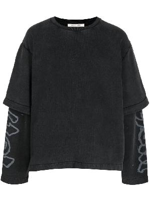 1017 ALYX 9SM - Black Logo Print Layered Sweatshirt