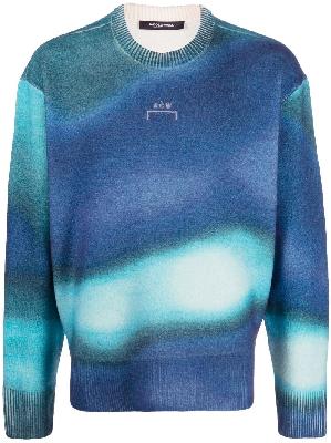 A-COLD-WALL* - Blue Logo-Embroidered Tie-Dye Wool Sweater