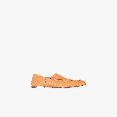 Acne Studios - Neutral Square Toe Leather Loafers