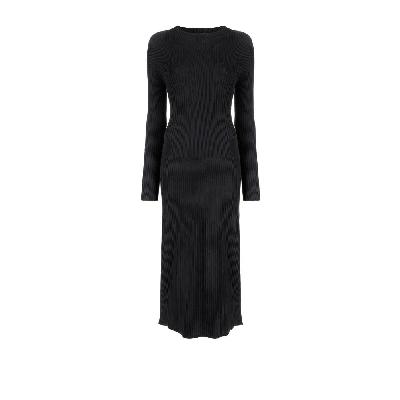 AERON - Black Lara Cut-Out Knitted Midi Dress