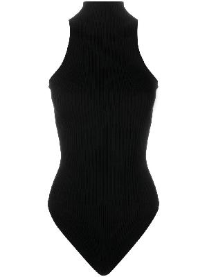 AERON - Black Sleeveless High-Neck Bodysuit