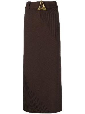 AERON - Brown Belted Knit Skirt