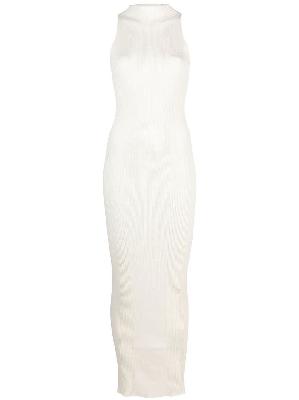AERON - Neutral Ribbed-Knit Maxi Dress