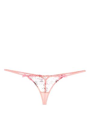 Agent Provocateur - Pink Zuri Embroidered Thong