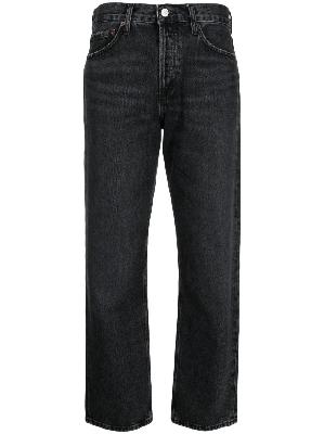 AGOLDE - Black Wyman Low-Slung Relaxed Straight Jeans