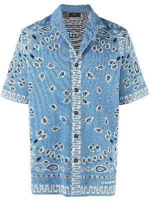 Alanui - Blue Bandana Cotton Bowling Shirt