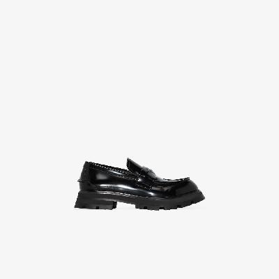 Alexander McQueen - Black Leather Penny Loafers