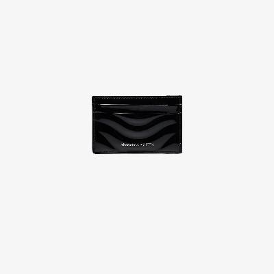 Alexander McQueen - Black Rib Patent Leather Card Holder