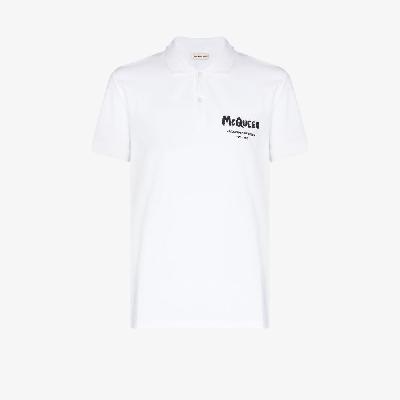 Alexander McQueen - White Graffiti Logo Cotton Polo Shirt