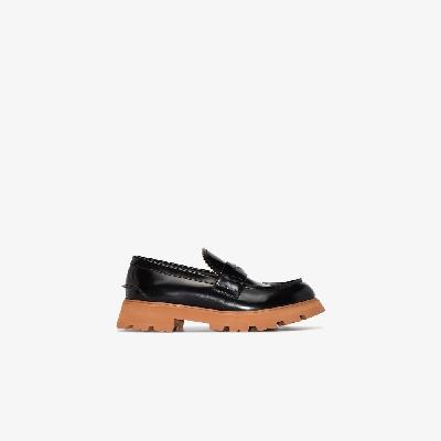 Alexander McQueen - Black Leather Penny Loafers