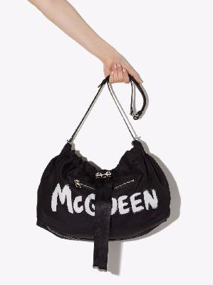 Alexander McQueen - Black Bundle Graffiti Medium Cross Body Bag