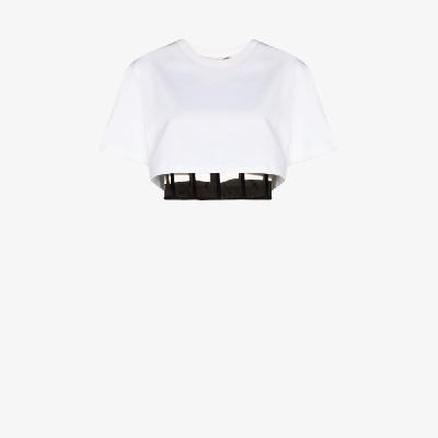 Alexander McQueen - Cropped Corset Cotton T-Shirt