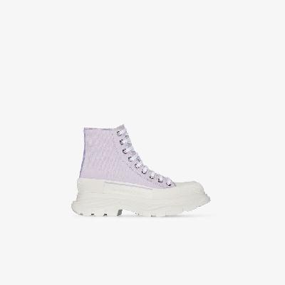 Alexander McQueen - Purple Tread Slick High Top Canvas Sneakers