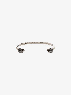 Alexander McQueen - Silver-Tone Crystal Skull Cuff Bracelet