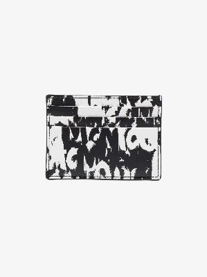 Alexander McQueen - Black And White Graffiti Print Card Holder