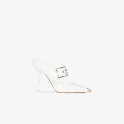 Alexander McQueen - Neutral Punk 105 Buckled Leather Mules