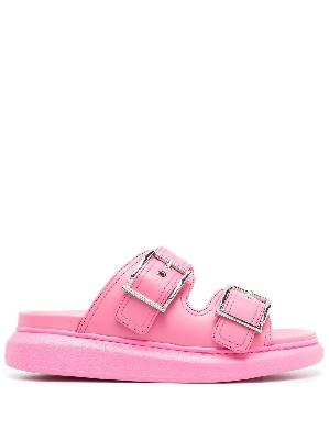 Alexander McQueen - Pink Oversized Buckled Sandals
