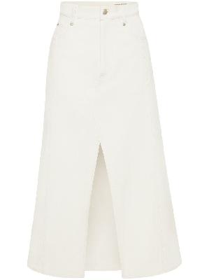 Alexander McQueen - White A-Line Denim Midi Skirt