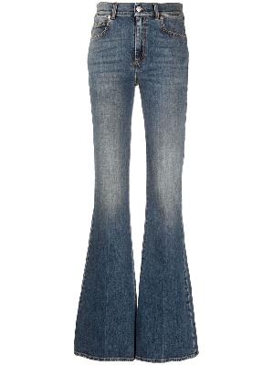 Alexander McQueen - Blue High-Rise Bootcut Jeans