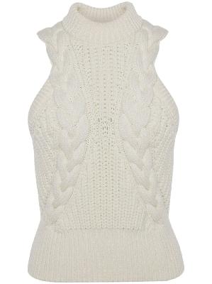 Alexander McQueen - White Cable-Knit Wool Top