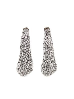 Alexander McQueen - Silver-Tone Crystal Hoop Earrings