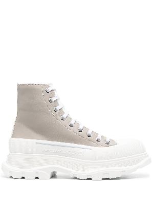 Alexander McQueen - Neutral And White Tread Slick Boots