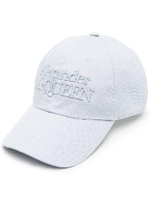 Alexander McQueen - Blue Embroidered Logo Baseball Cap