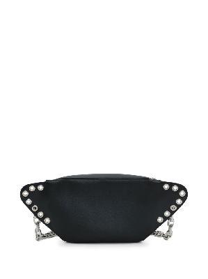 Alexander McQueen - Black Eyelet-Embellished Leather Shoulder Bag