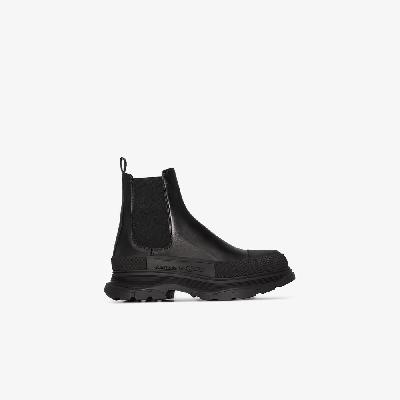 Alexander McQueen - Black Tread Slick Leather Chelsea Boots