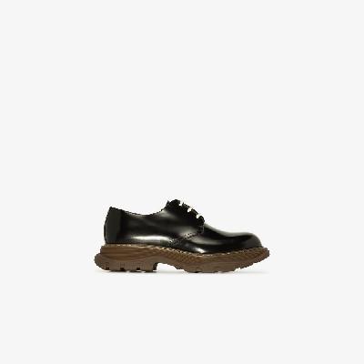 Alexander McQueen - Black Tread Leather Derby Shoes
