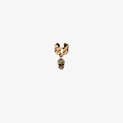 Alexander McQueen - Gold Tone Pavé Skull Ear Cuff