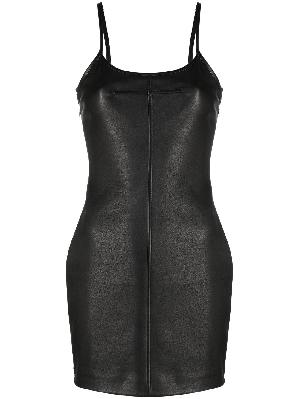 Alexander Wang - Black Leather Slip Mini Dress