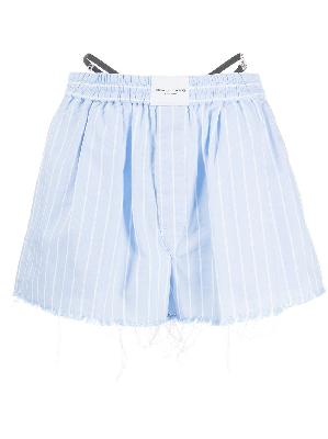 Alexander Wang - Blue Raw Hem Cotton Shorts