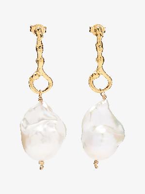 Alighieri - Gold-Plated The Olive Pearl Drop Earrings