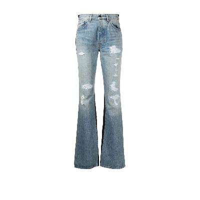 AMIRI - Blue And Black Combo Panelled Bootcut Jeans