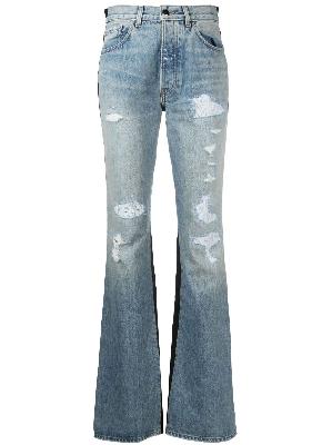 AMIRI - Blue And Black Combo Panelled Bootcut Jeans