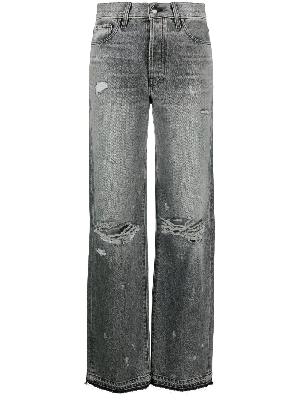 AMIRI - Grey Distressed Straight-Leg Jeans