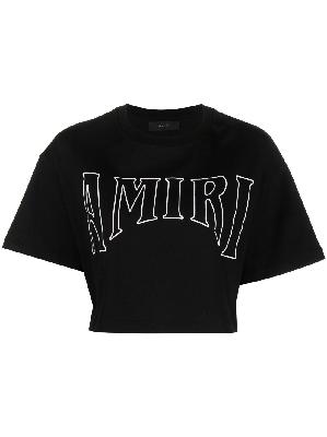 AMIRI - Black Logo Print Cropped Cotton T-Shirt