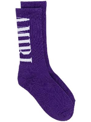 AMIRI - Purple Solid Core Logo Socks