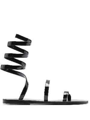 Ancient Greek Sandals - Black Ofis Patent Leather Sandals