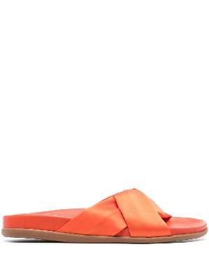 Ancient Greek Sandals - Orange Whitney Satin Slides
