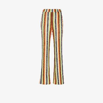 Andersson Bell - Marta Striped Crochet Slim Leg Trousers
