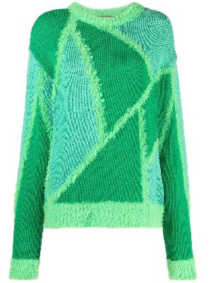 Andersson Bell - Green Geometric Intarsia Knit Sweater