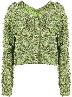 Andersson Bell - Green Bouclé Knit Cardigan
