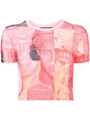 Andersson Bell - Pink Graphic Print Crop T-Shirt