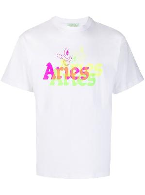 Aries - White Acid Duck Print T-Shirt