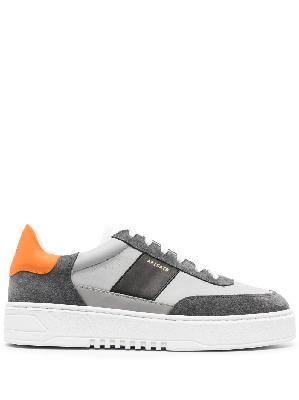 Axel Arigato - Grey And Orange Orbit Vintage Leather Sneakers