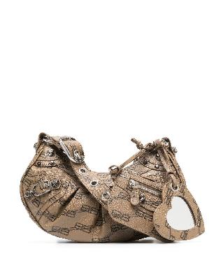 Balenciaga - Brown Le Cagole Mini Monogram Shoulder Bag