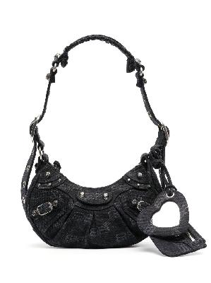 Balenciaga - Black Le Cagole XS Denim Shoulder Bag